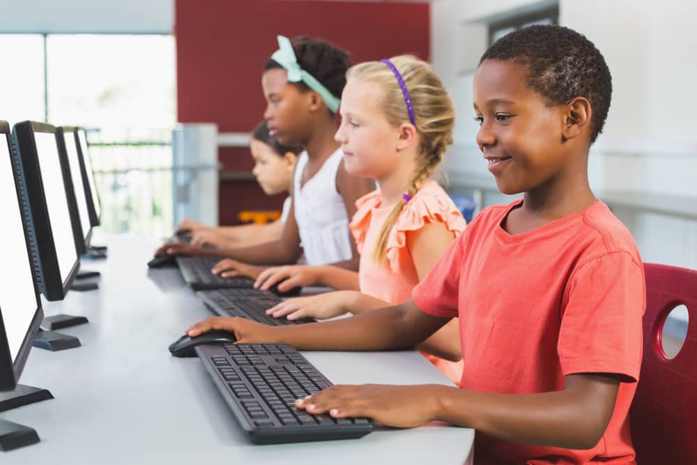 kids learning to type